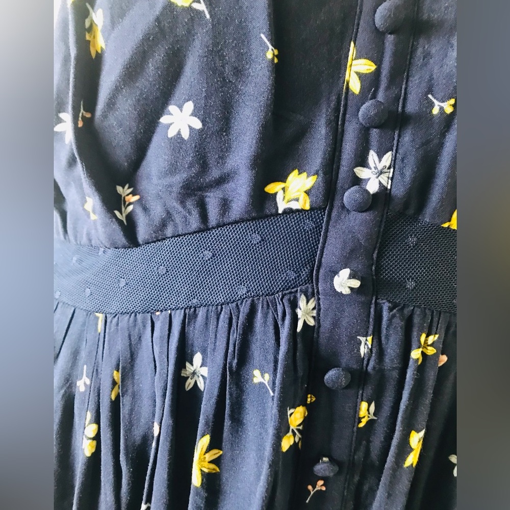 Torrid navy floral challis button maxi dress size 1 - Picture 10 of 16